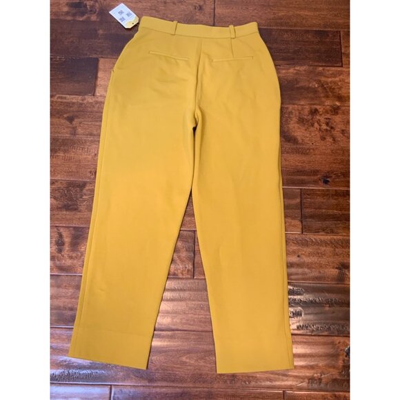 Diane Von Furstenberg Dijon Yellow Pleated Gibson Jersey Pants, Size 6 - Picture 4 of 4